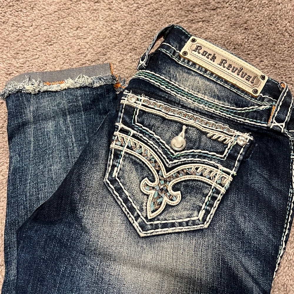 Rock revival ankle skinny jeans size 27